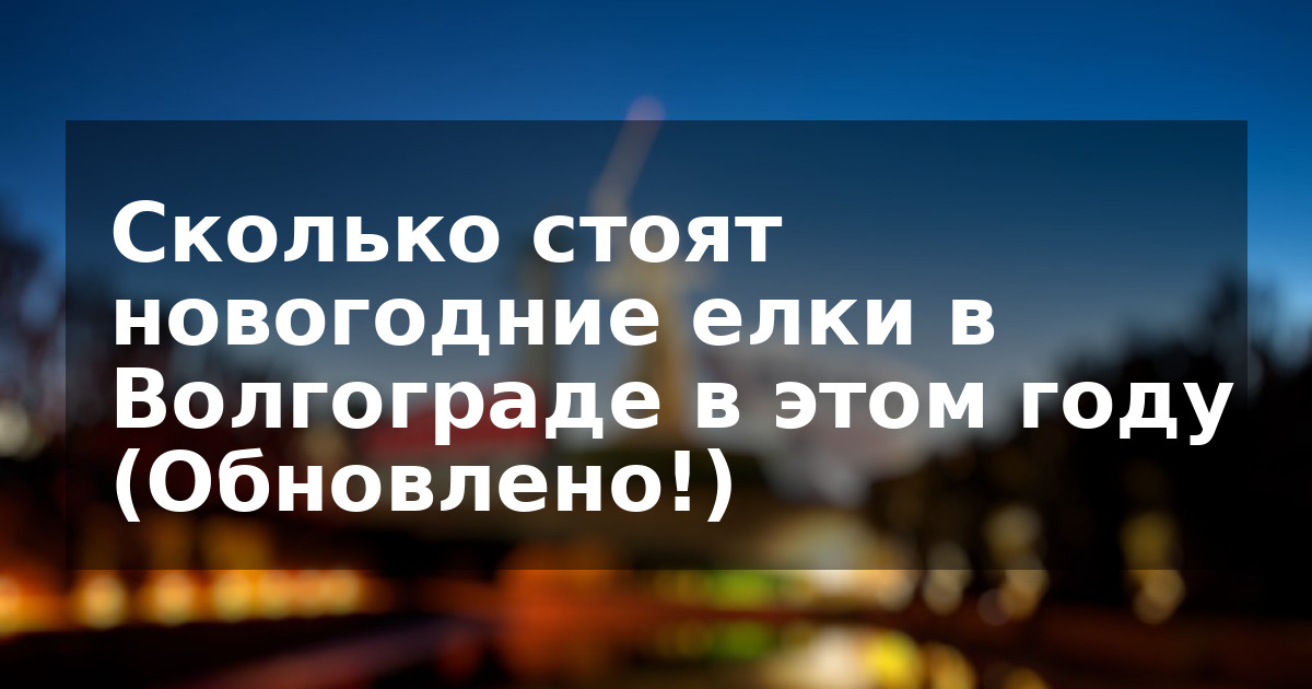Сколько стоят новогодние елки в Волгограде в этом году (Обновлено!)