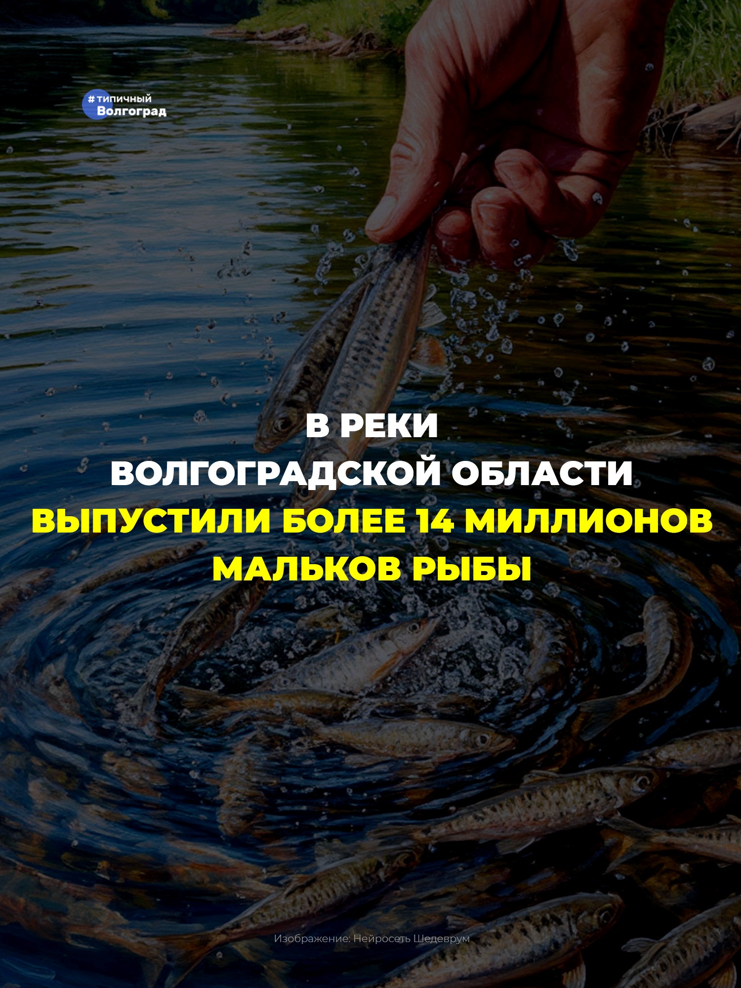В 2025 году в реки Волгоградской области выпустили более 14 миллионов мальков рыбы! 👏🤩