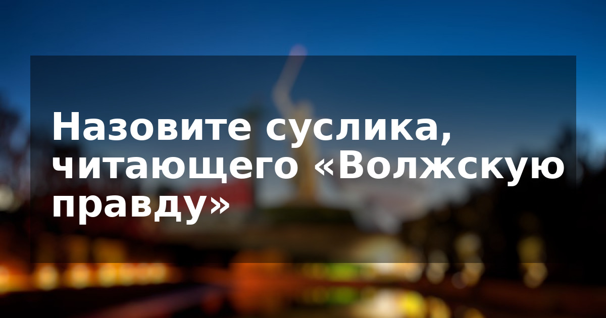 Назовите суслика, читающего «Волжскую правду»
