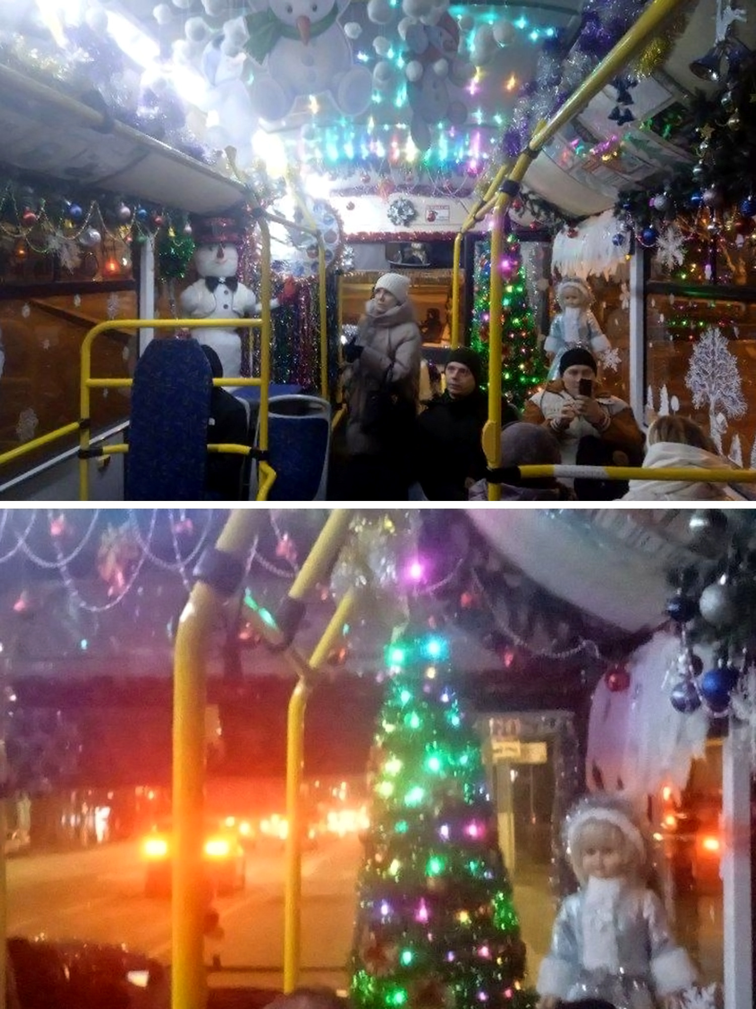 Вот такой прикольный новогодний автобус № 123 ездит по Волгограду! 👏🤩