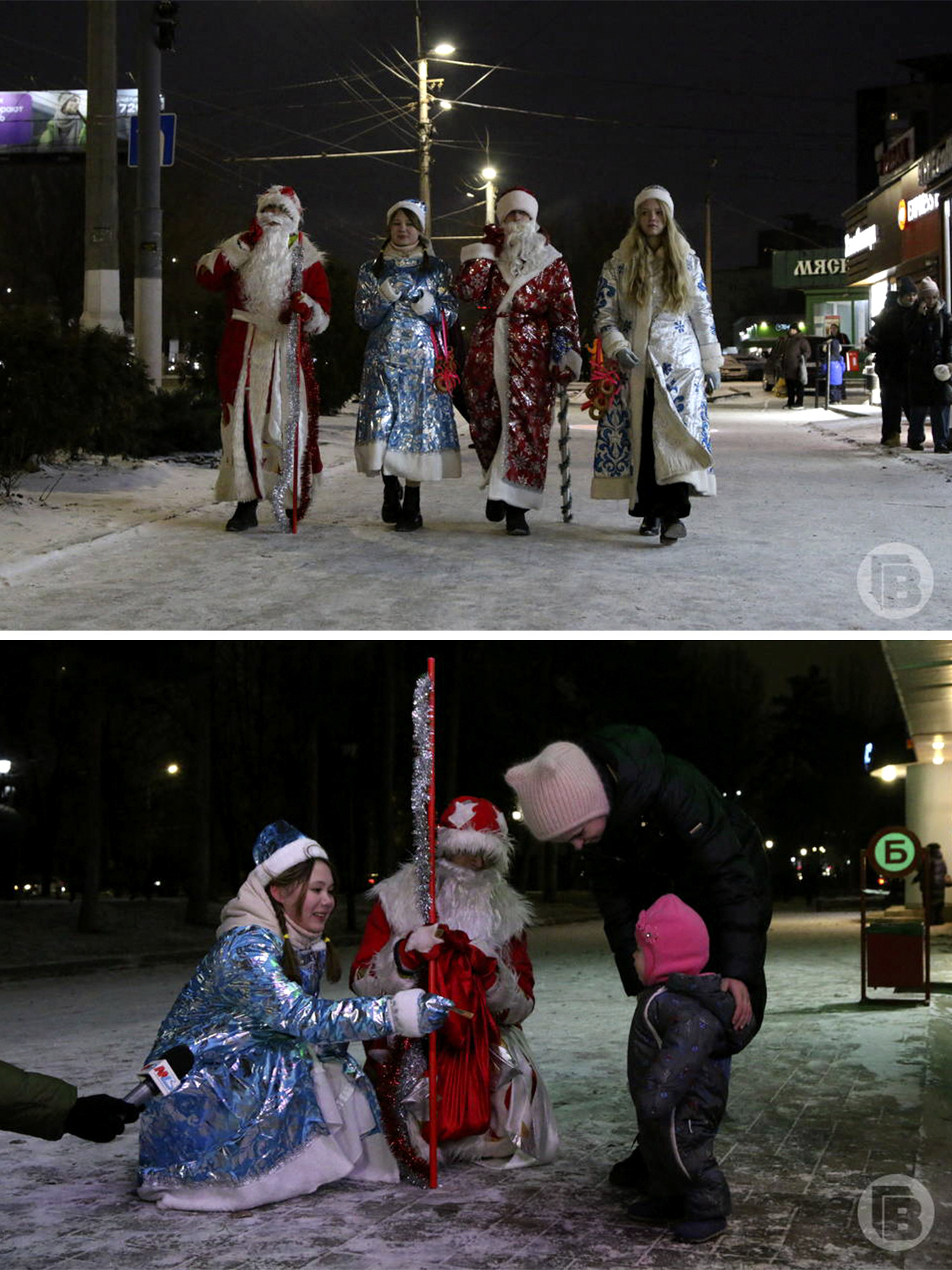 В Волгограде группа школьников и студентов переоделась в Дедов Морозов и Снегурочек и вышла на улицу, чтобы поднять настроение прохожим и по…