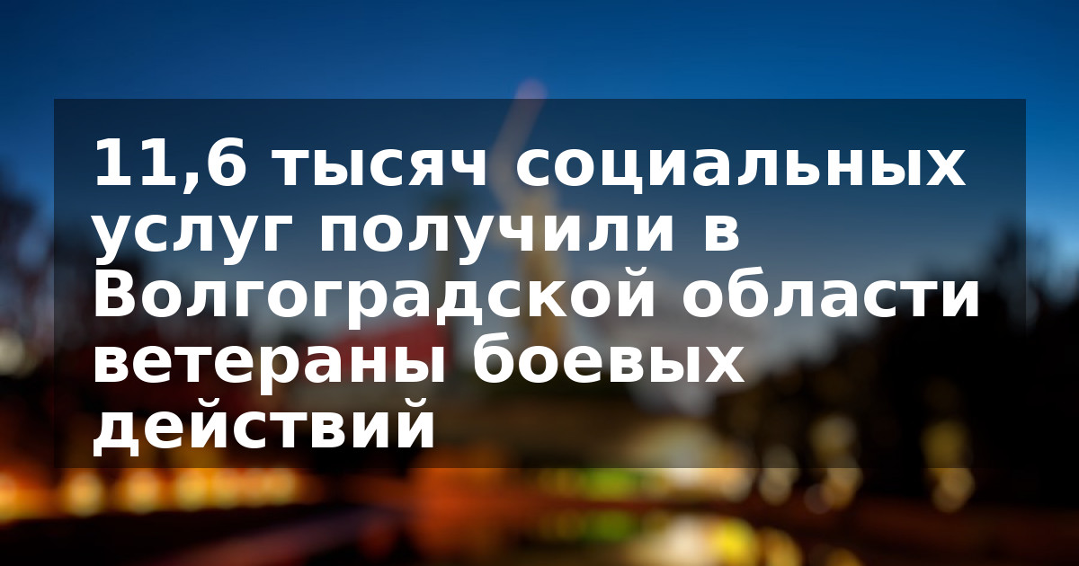 11,6 тысяч социальных услуг получили в Волгоградской области ветераны боевых действий