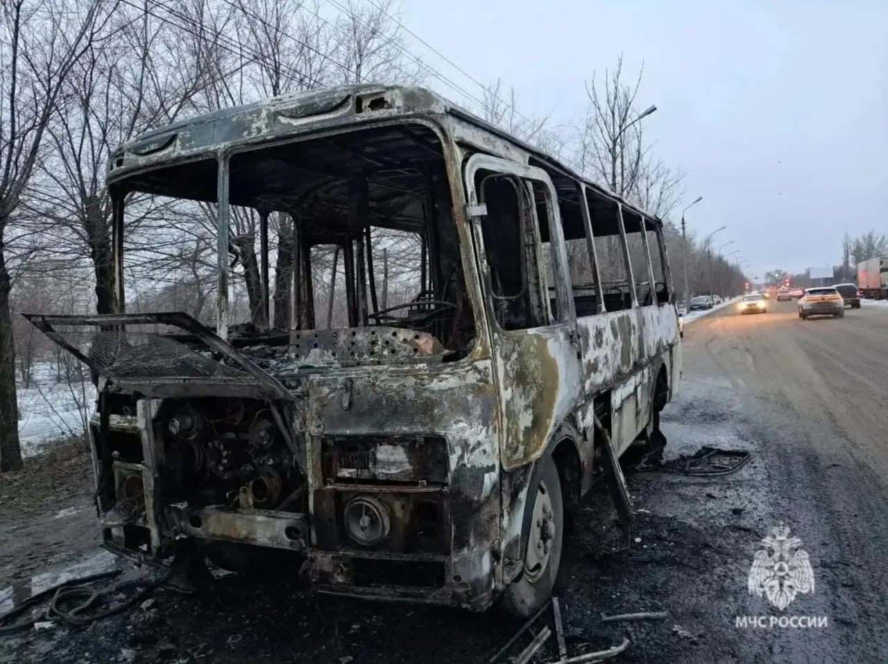 🔥 В Волжском из-за неисправности сгорел автобус