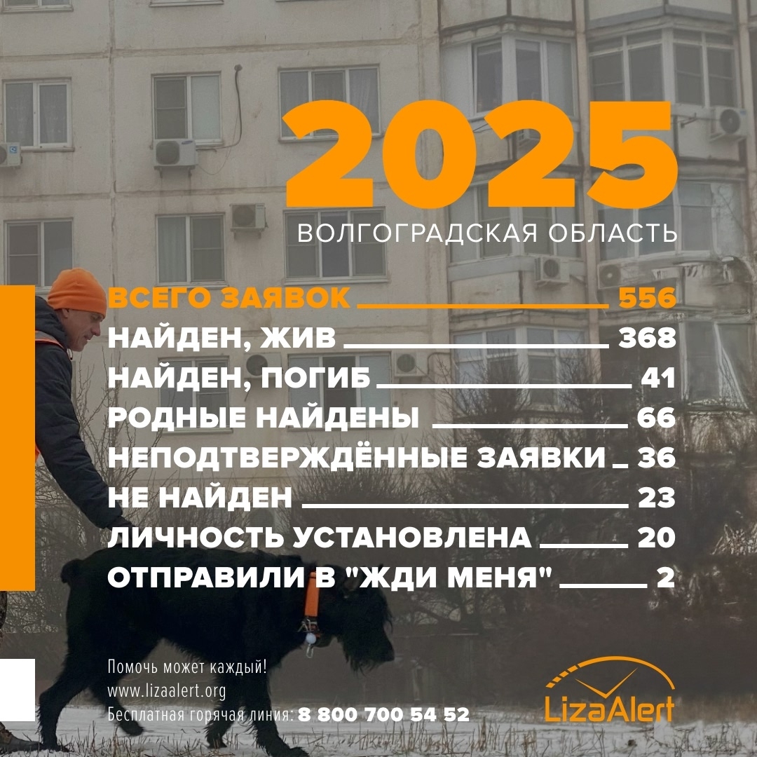 😳 556 человек пропали в Волгоградской области в 2025 году