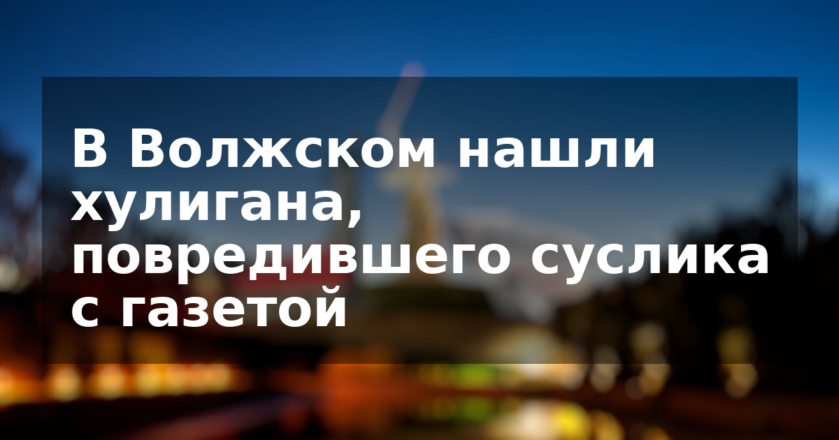 В Волжском нашли хулигана, повредившего суслика с газетой