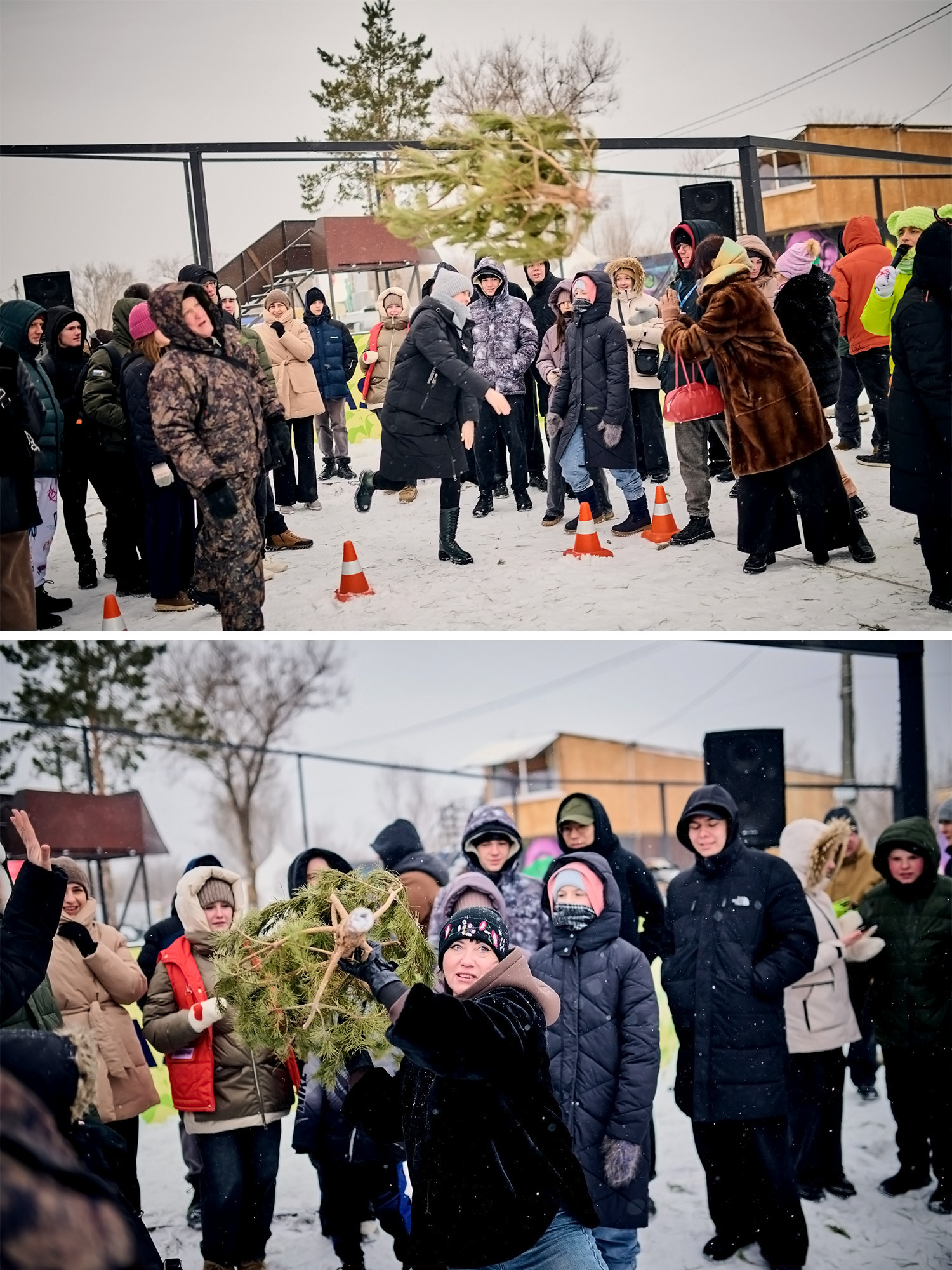 Хе-хе, в Волжском провели необычное мероприятие — турнир по метанию ёлок! 👏🤣