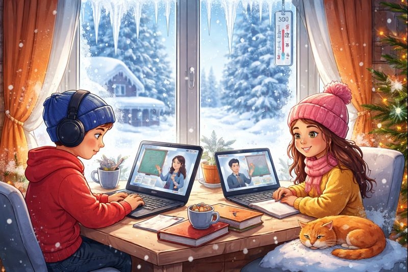 🥶Из-за лютого мороза детей отправили на дистант