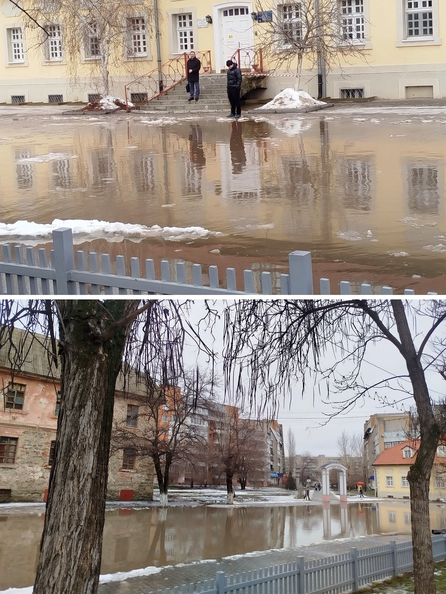 В Волгоград пришло долгожданное потепление, а вместе с ним и таяние, образовавшее в некоторых дворах города огромнейшие лужи! 🫣😬