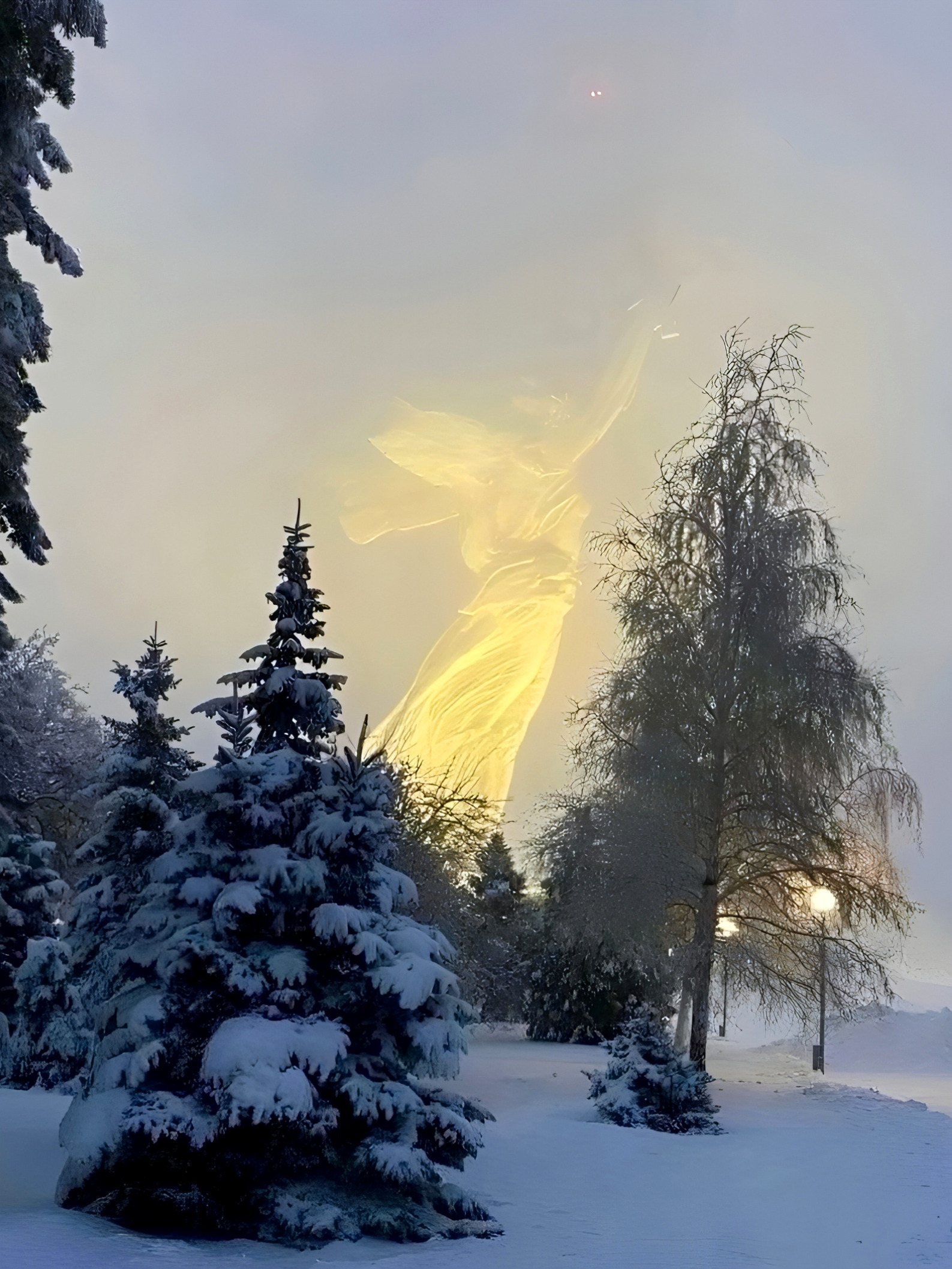 Мамаев Курган снежным зимним вечером! ❄🌲