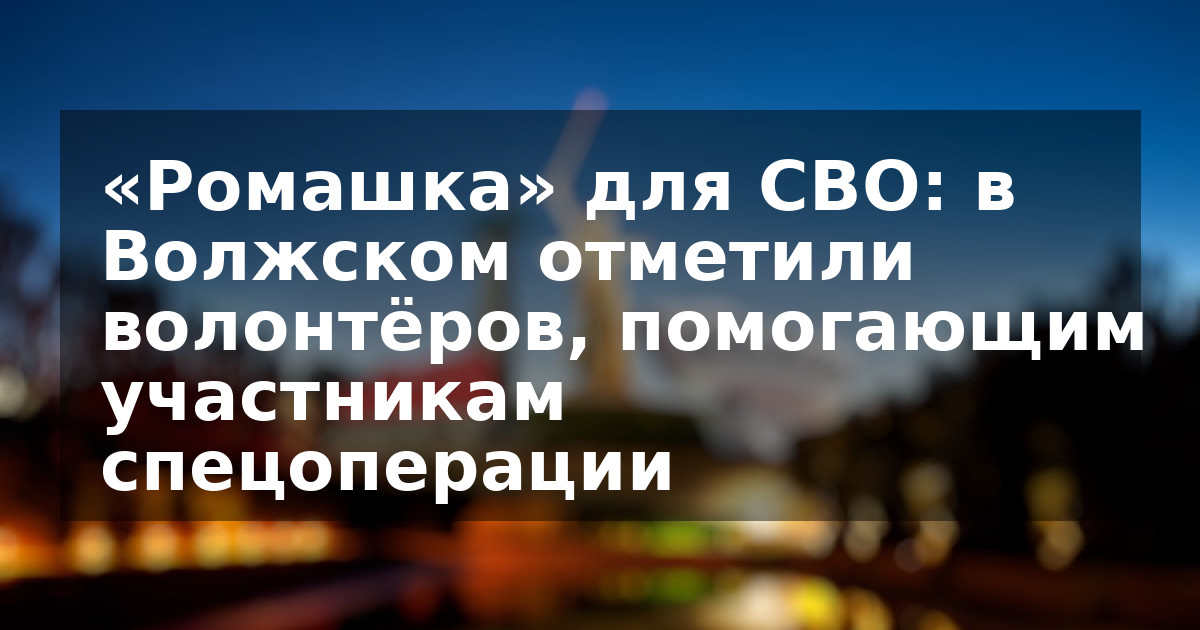 «Ромашка» для СВО: в Волжском отметили волонтёров, помогающим участникам спецоперации