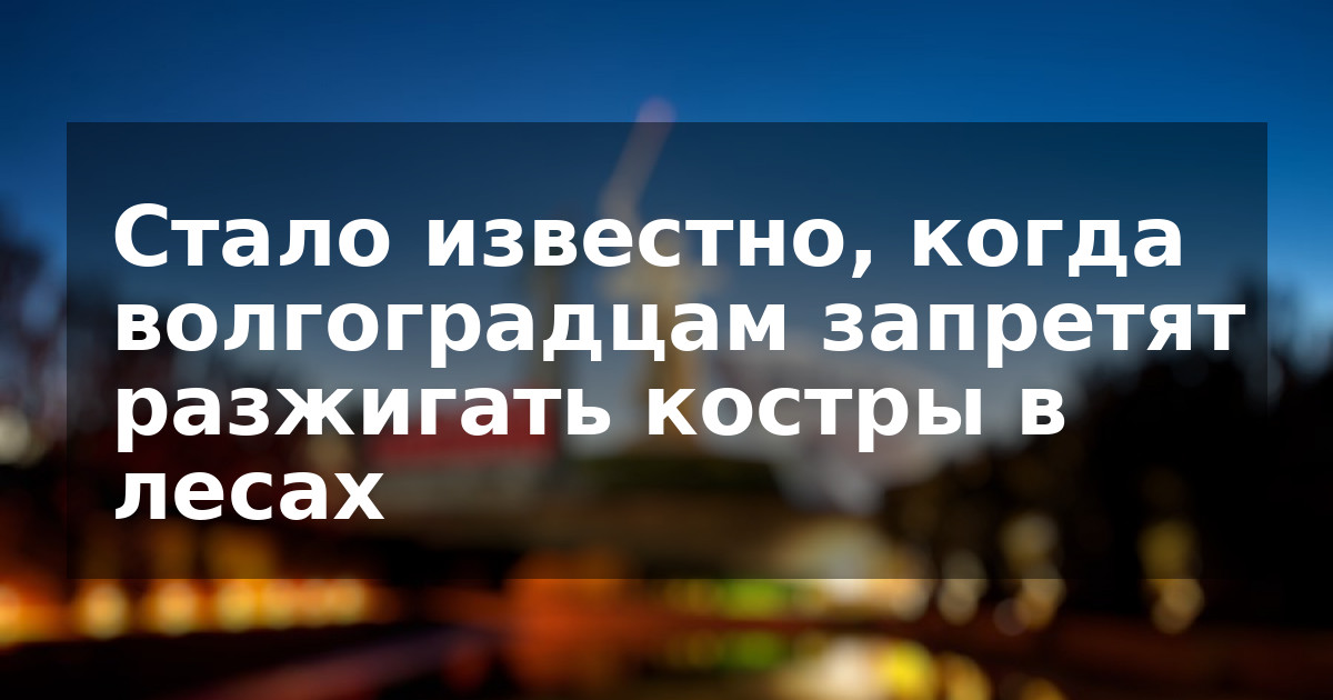 Стало известно, когда волгоградцам запретят разжигать костры в лесах