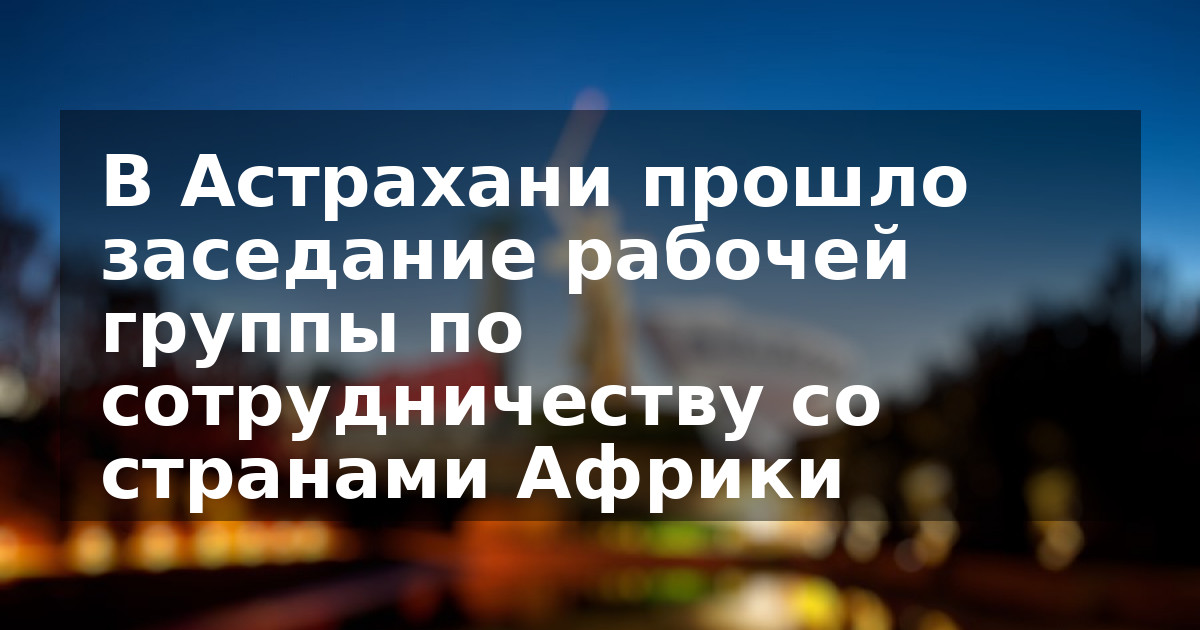 В Астрахани прошло заседание рабочей группы по сотрудничеству со странами Африки