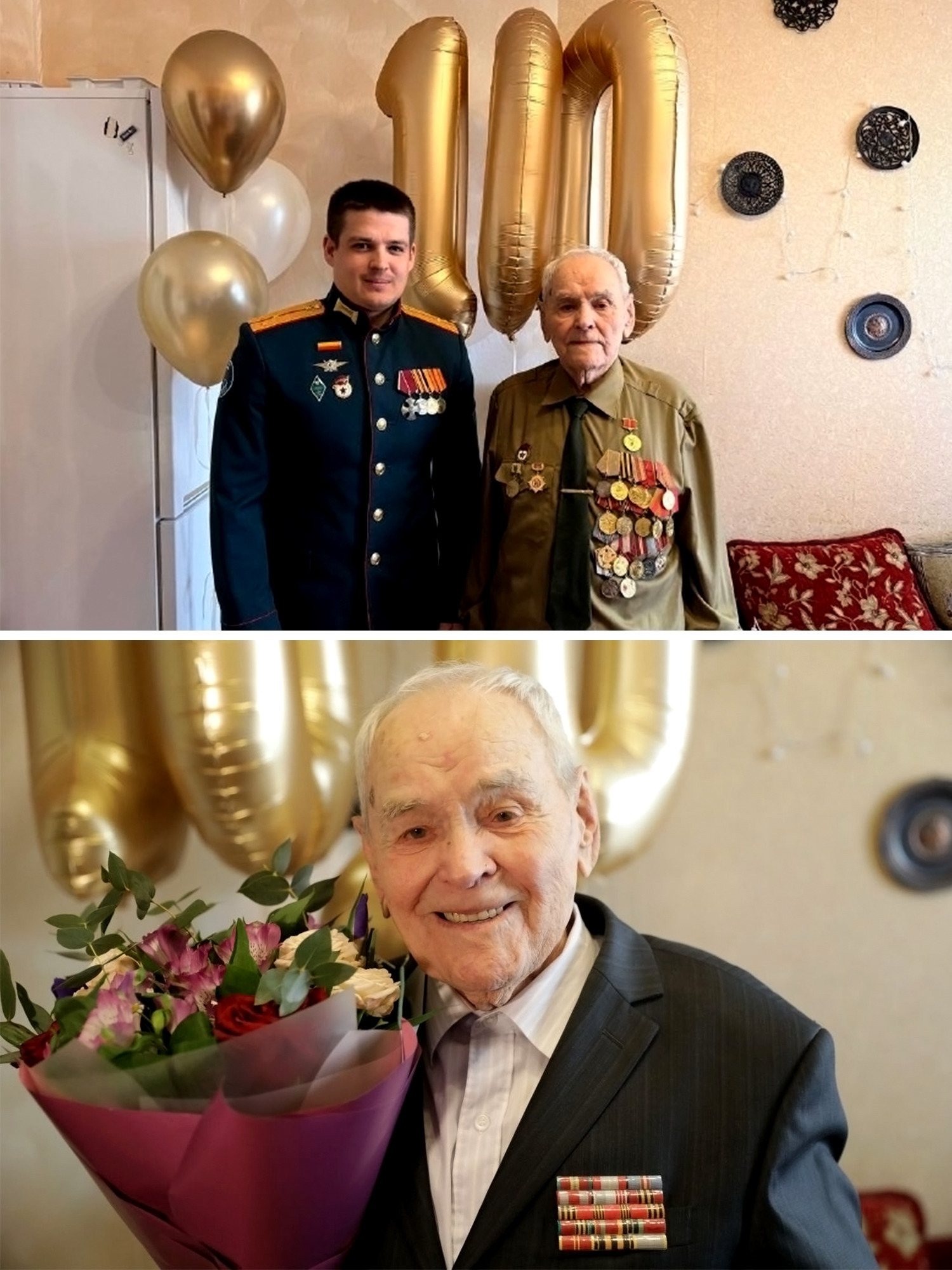 Ветеран Великой Отечественной войны и житель Краснооктябрьского района Василий Григорьевич Полянский отмечает 100-летний юбилей! 💯🎂