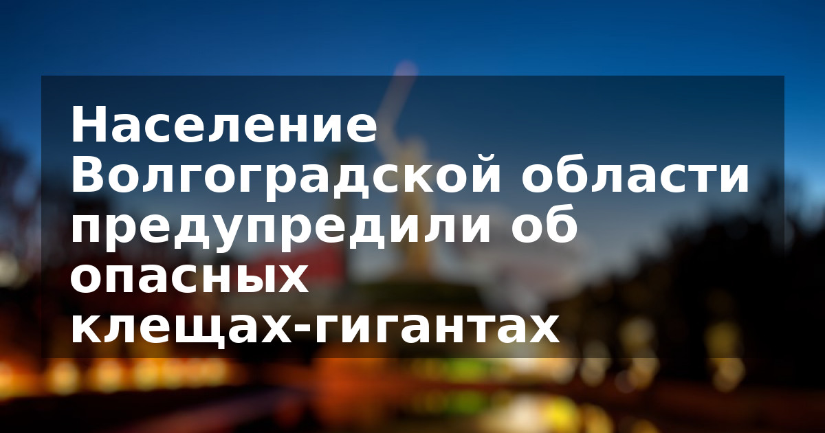 Население Волгоградской области предупредили об опасных клещах-гигантах