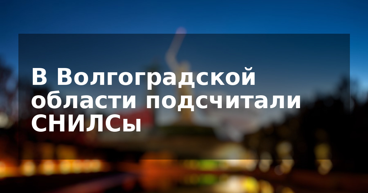 В Волгоградской области подсчитали СНИЛСы