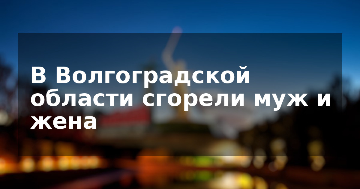 В Волгоградской области сгорели муж и жена