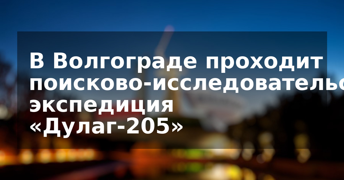 В Волгограде проходит поисково-исследовательская экспедиция «Дулаг-205»