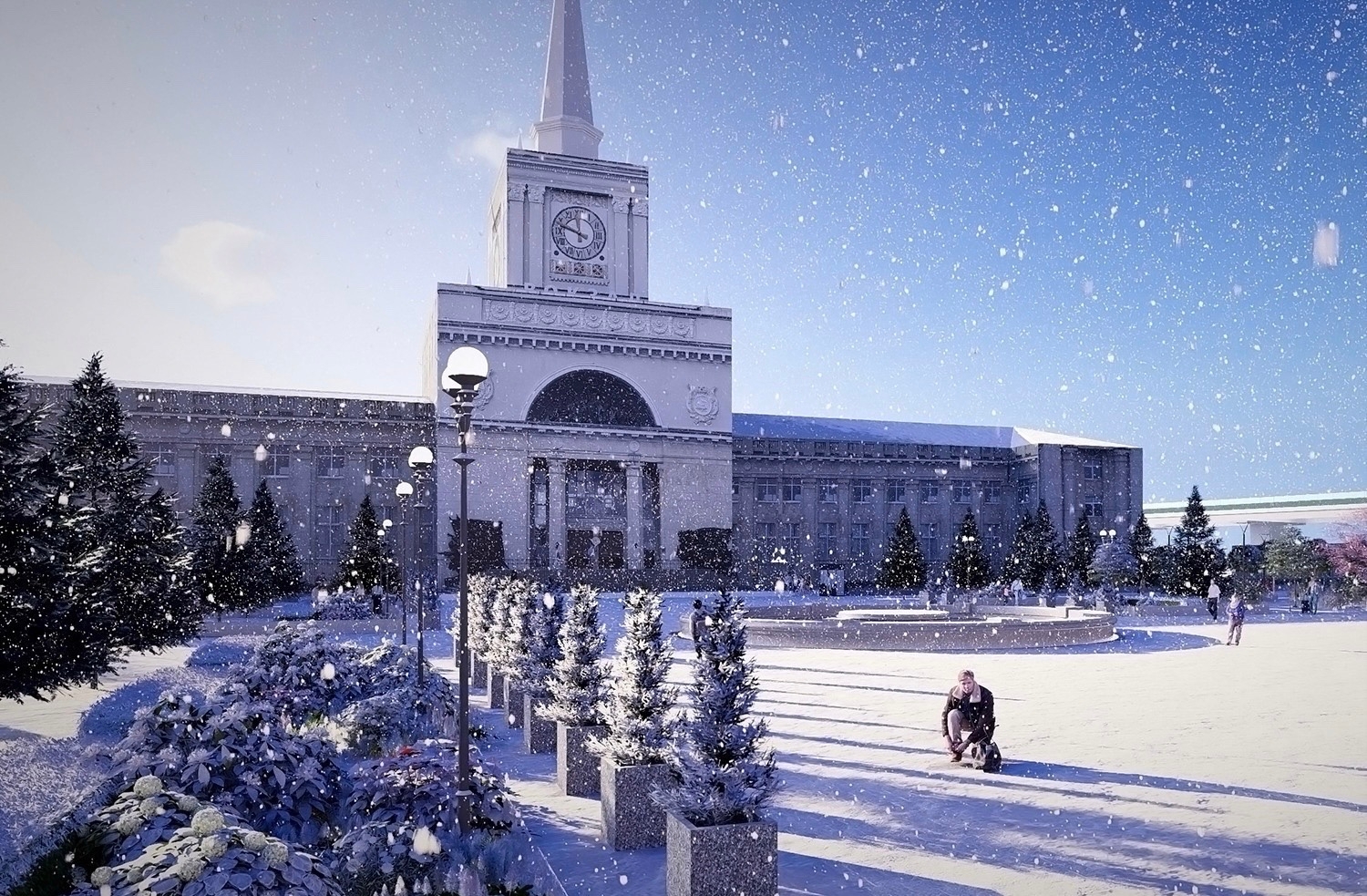 Архитекторы из Волгограда представили обновлённые рендеры будущего благоустройства Привокзальной площади.