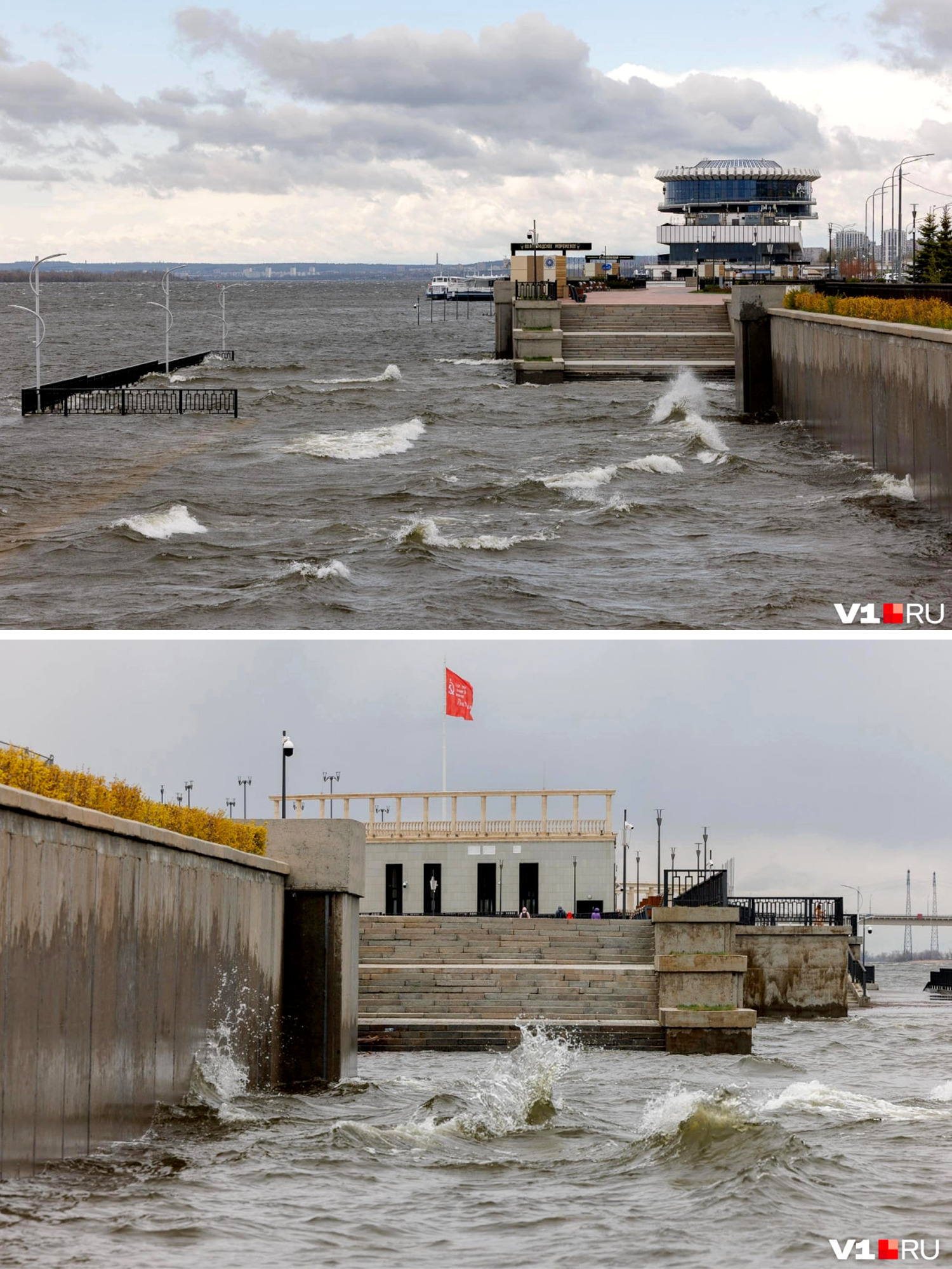 «Пятничный шторм!»: в Волгограде разгулялся ураганный ветер, да такой, что начало штормить Волгу! 🌬️🌊