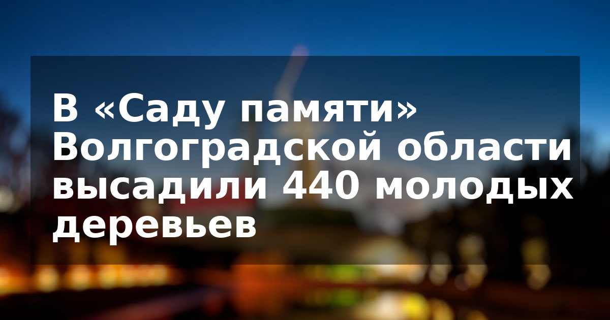 В «Саду памяти» Волгоградской области высадили 440 молодых деревьев