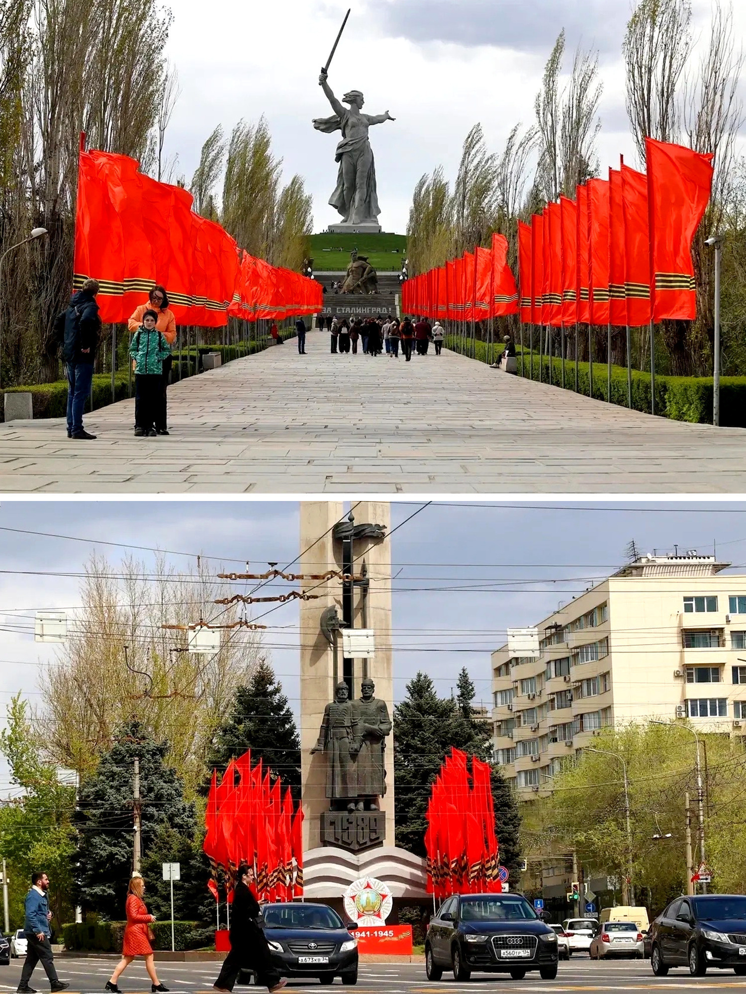 Улицы города-героя Волгограда в преддверии празднования 81-й годовщины Победы в Великой Отечественной войне украсили около двух тысяч флагов…