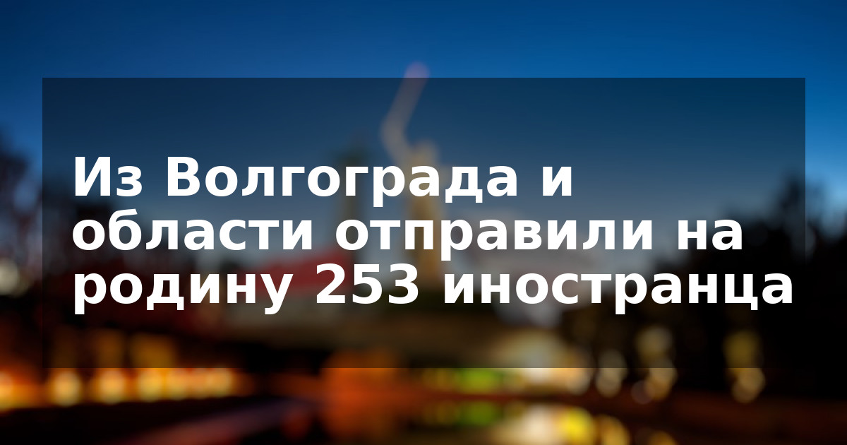 Из Волгограда и области отправили на родину 253 иностранца
