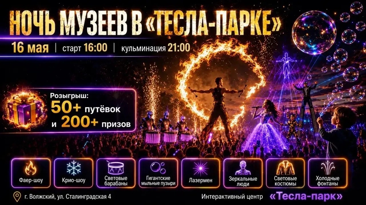 🔮 НОЧЬ МУЗЕЕВ В «ТЕСЛА-ПАРКЕ»