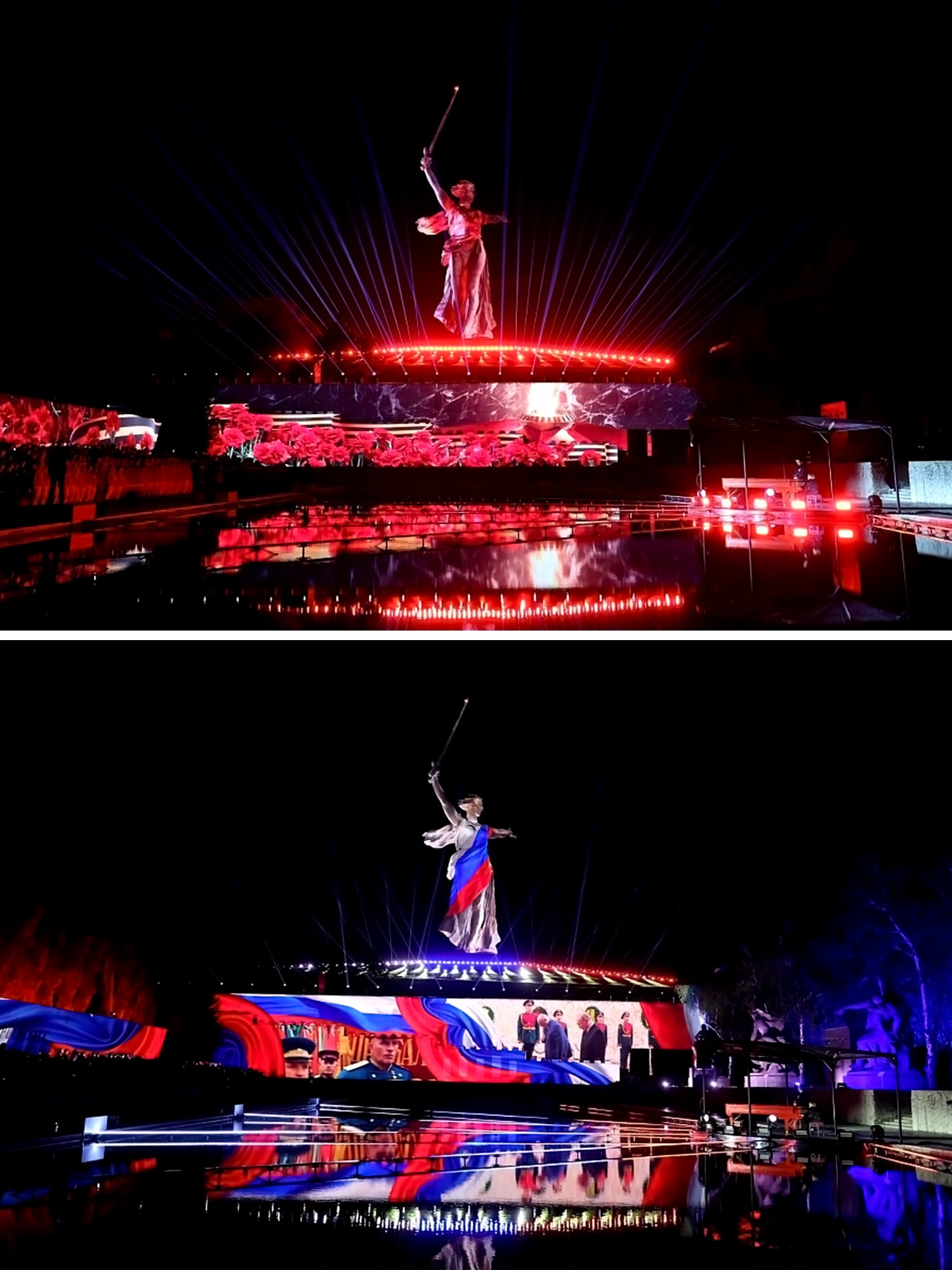 Тысячи волгоградцев и гостей города пришли на Мамаев курган, чтобы своими глазами увидеть инсталляцию «Свет Великой Победы»! 👏😍