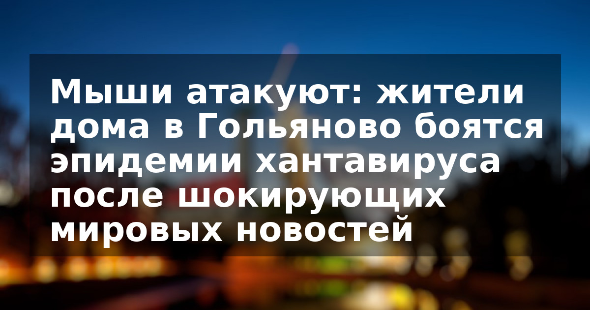 Мыши атакуют: жители дома в Гольяново боятся эпидемии хантавируса после шокирующих мировых новостей