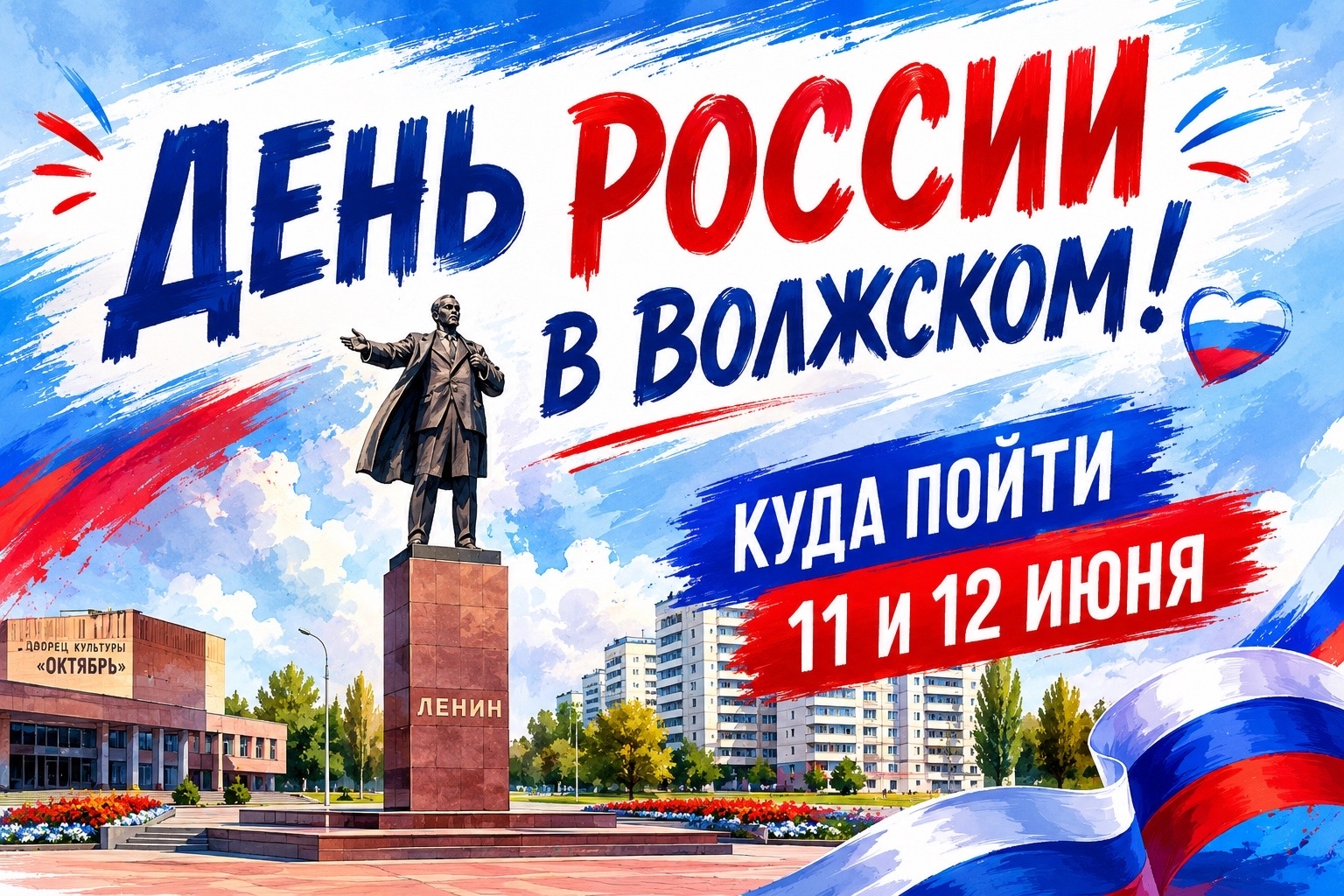 🇷🇺 Где отметить День России в Волжском? Публикуем полную программу праздника