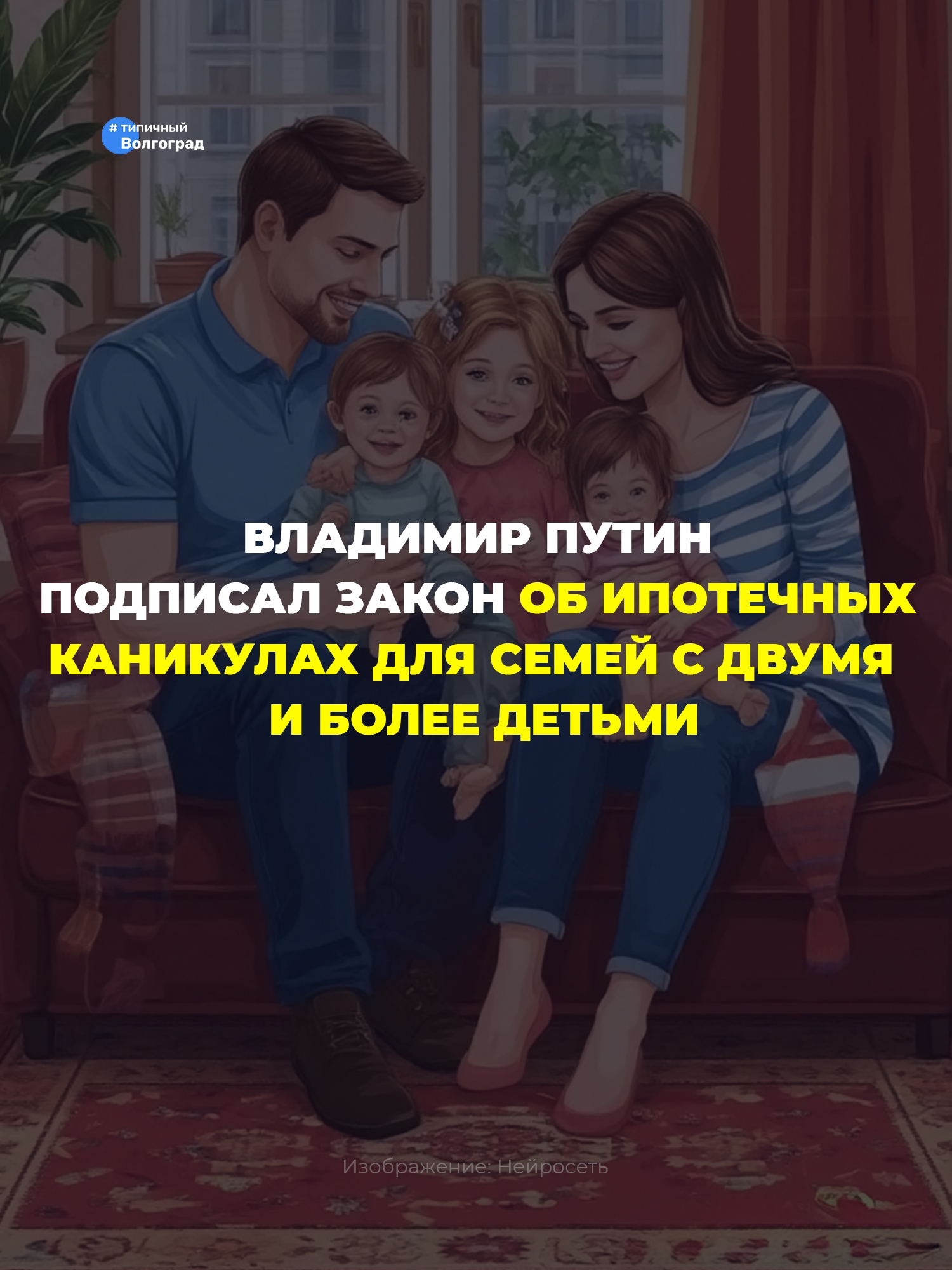 Президент России Владимир Путин подписал закон, который позволит семьям с двумя и более детьми брать ипотечные каникулы на срок до полутора …