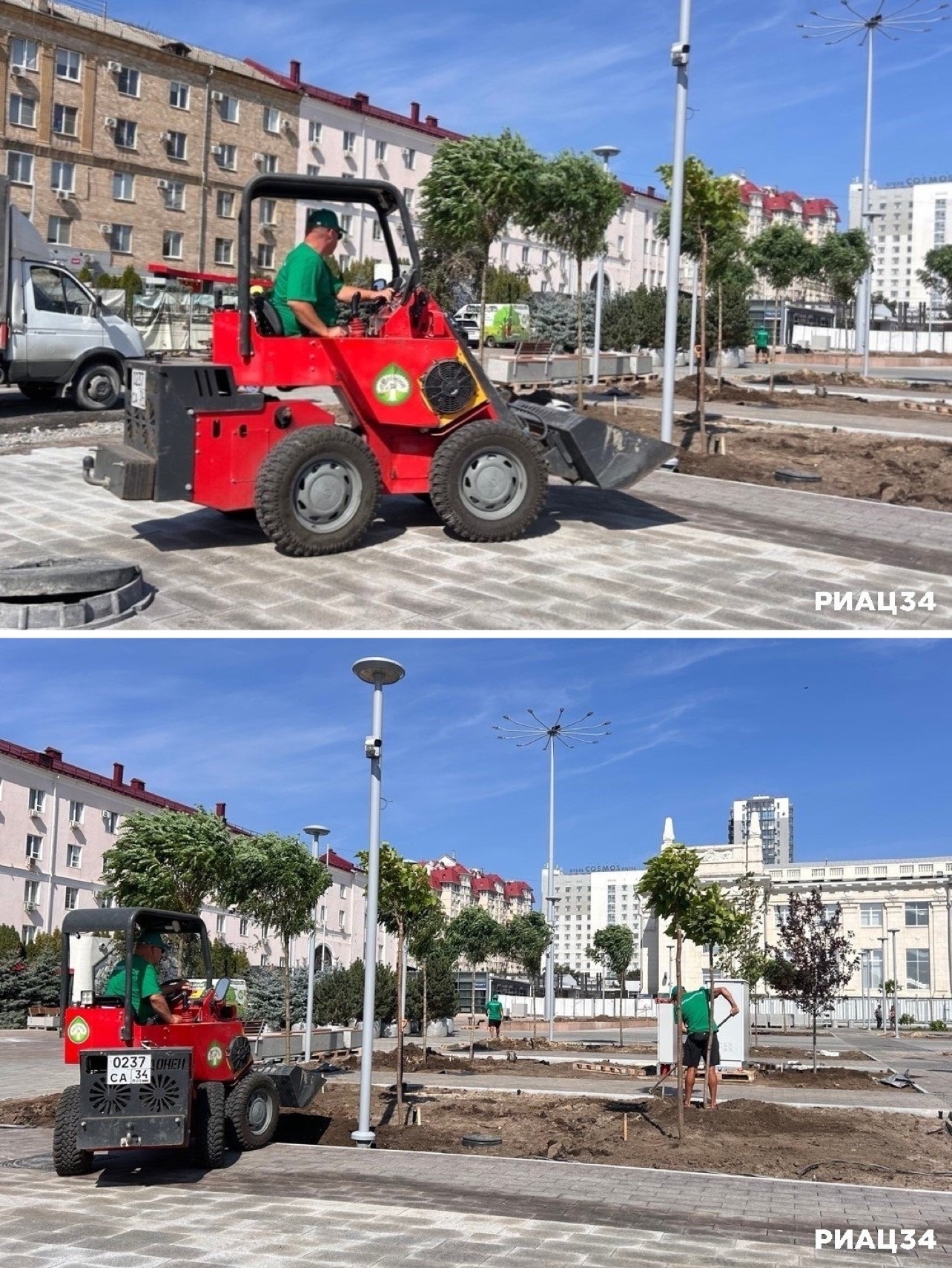 На Привокзальной площади Волгограда начали озеленение! 👏🏻😎