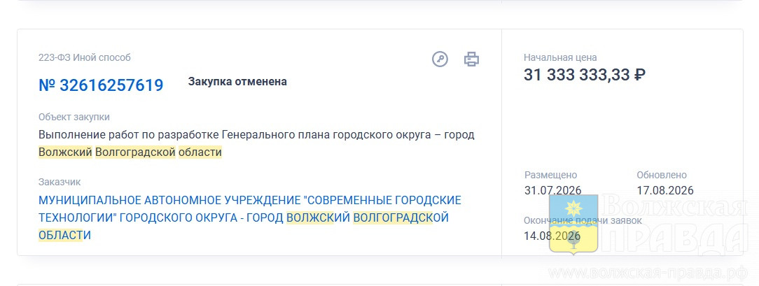 В Волжском будет разработан Генплана города