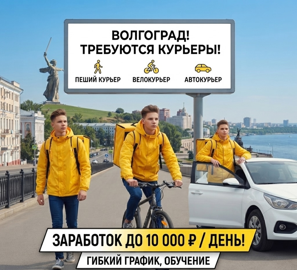 Внимание, вакансия! В Волгограде требуются курьеры (пеший, велокурьер, автокурьер).