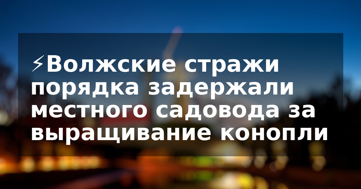 ⚡️Волжские стражи порядка задержали местного садовода за выращивание конопли