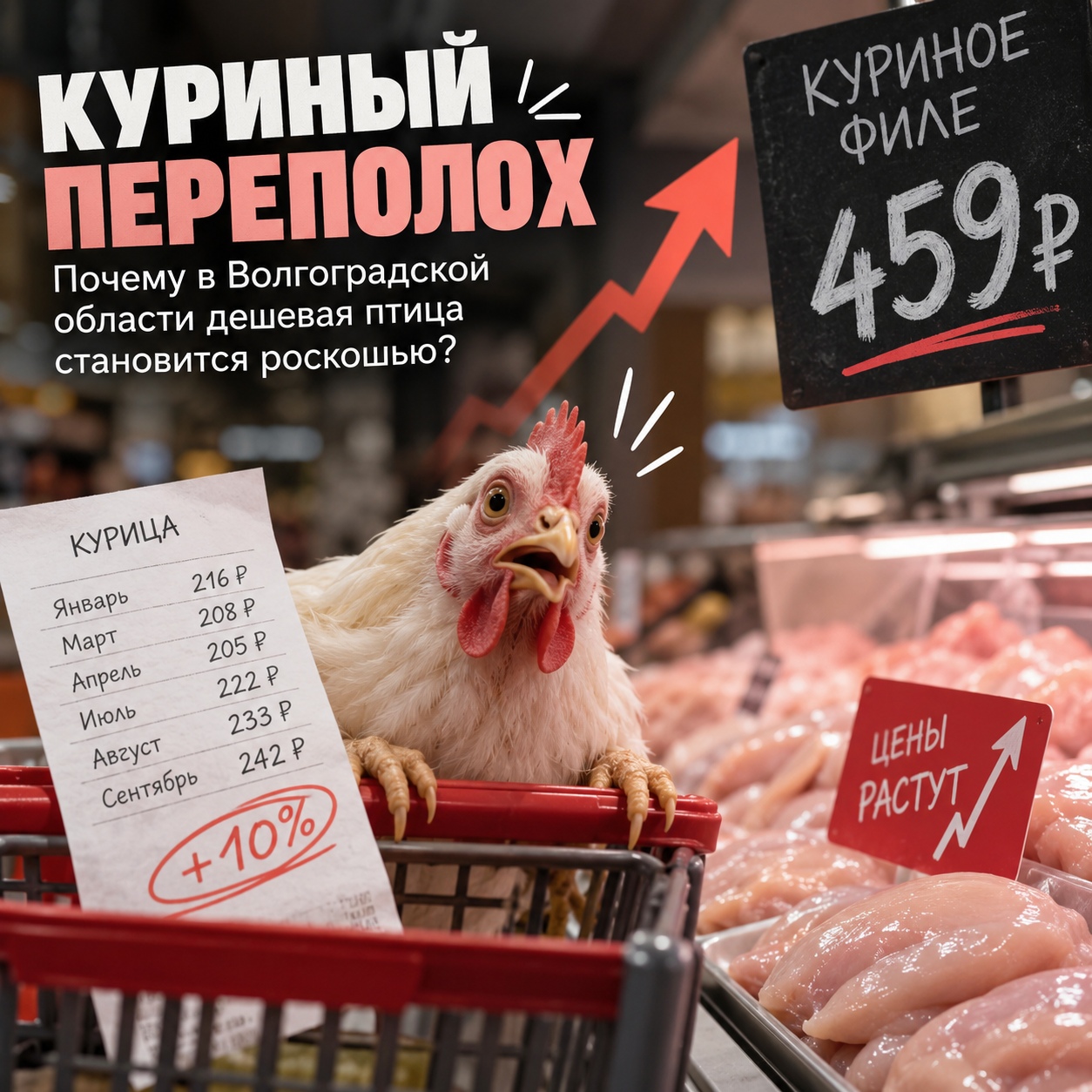 🐔 Курица всё меньше похожа на «бюджетное мясо»
