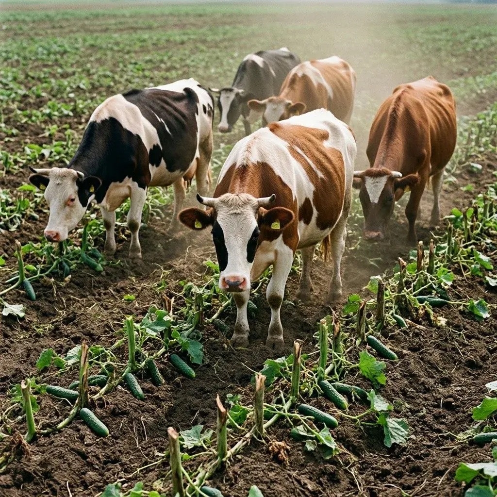 🐮🥒В Волжском коровы объявили войну фермеру!