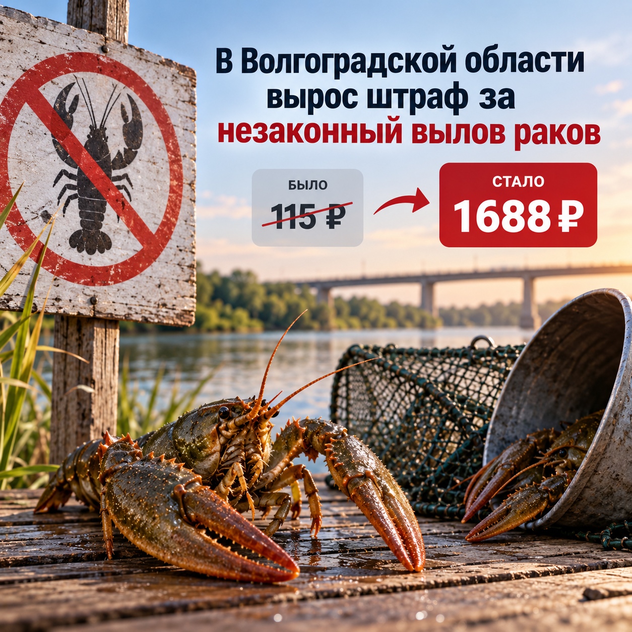 В Волгоградской области вырос штраф за незаконный вылов раков 🦞
