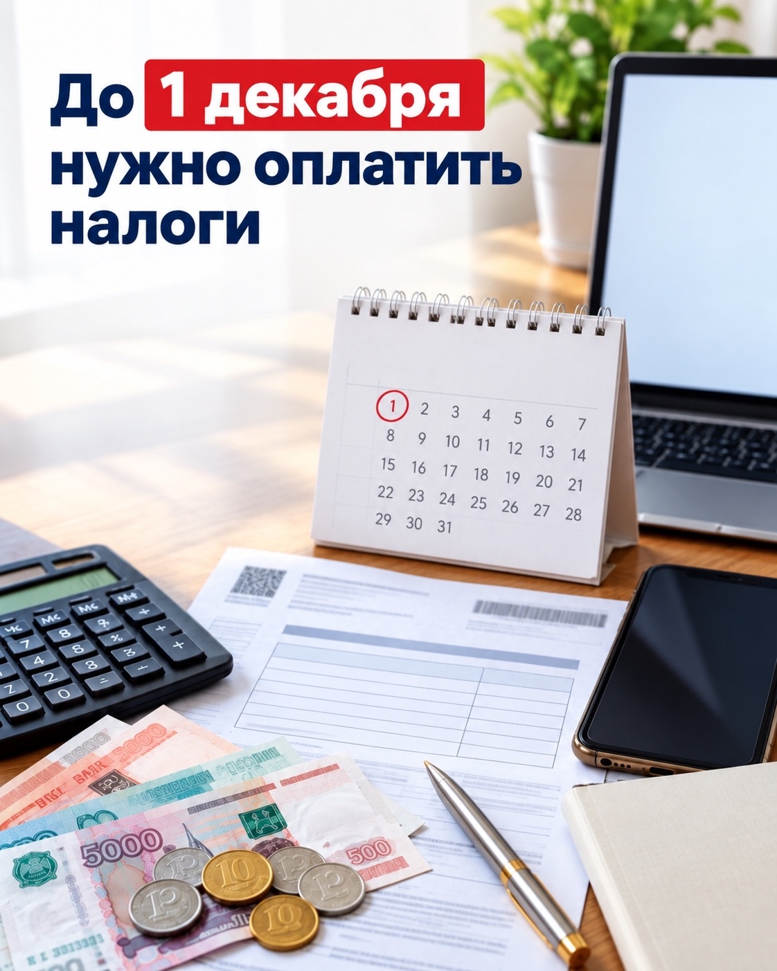 💰 Волжане, не забудьте оплатить налоги до 1 декабря!